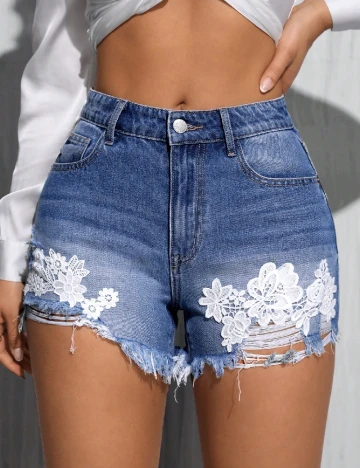 Pantaloni scurti SHEIN, albastru Albastru