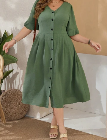 Rochie medie SHEIN CURVE, verde