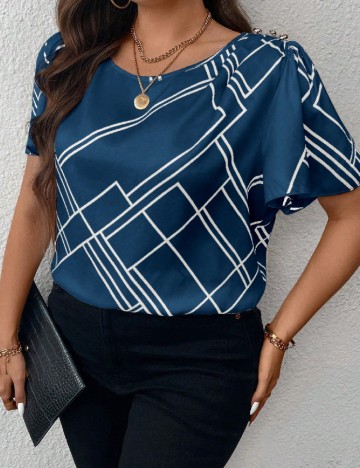 
						Tricou SHEIN CURVE, albastru