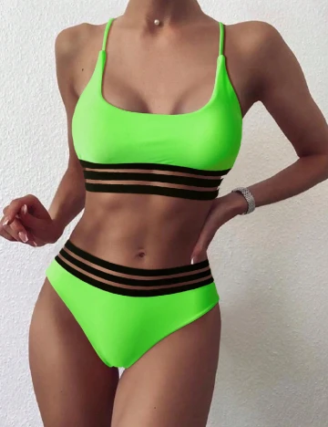 Costum de baie SHEIN, verde