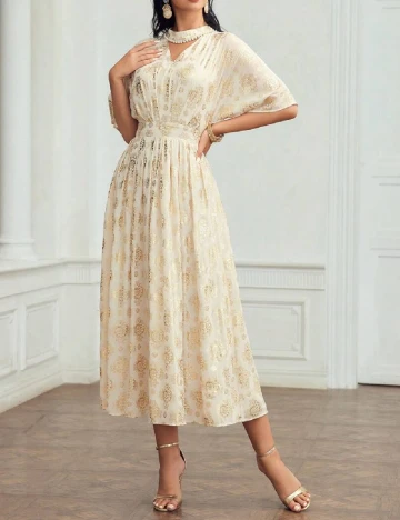 Rochie medie MOTF, crem Crem