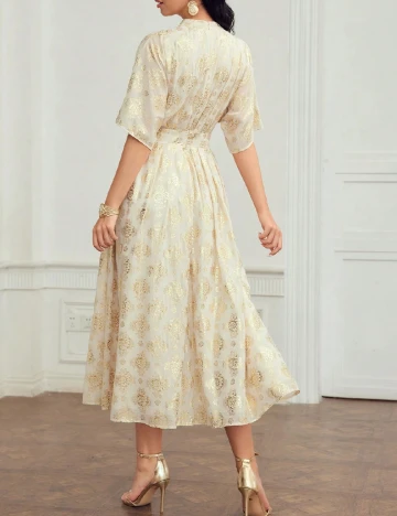 Rochie medie MOTF, crem Crem