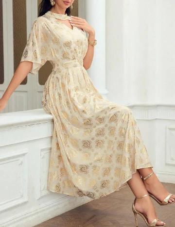 Rochie medie MOTF, crem Crem