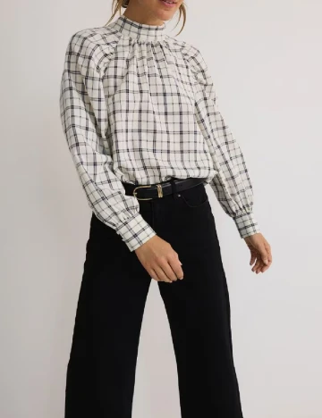 Bluza Reserved, alb/bleumarin Alb