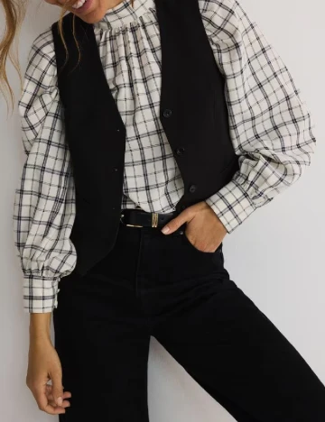 Bluza Reserved, alb/bleumarin Alb
