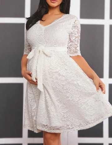 Rochie scurta SHEIN Maternity, alb