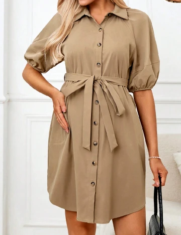 Rochie scurta SHEIN Maternity, maro Maro