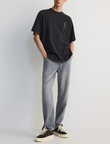 Tricou Oversize Reserved, gri inchis