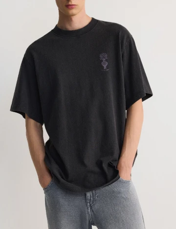 Tricou Oversize Reserved, gri inchis