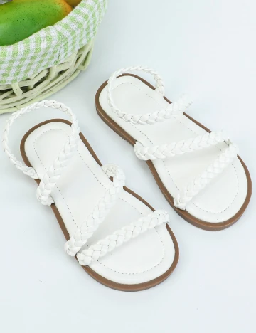 Sandale Shein Kids, alb
