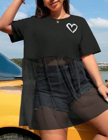 
						Tricou SHEIN CURVE, negru