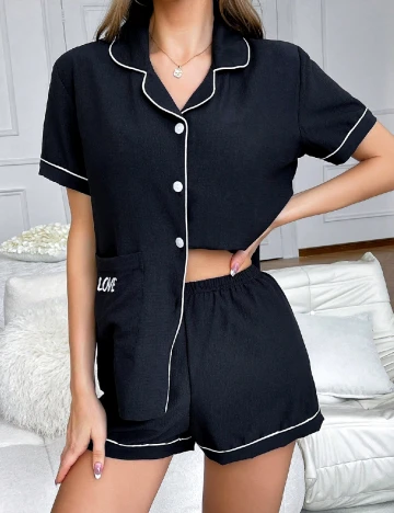 Pijama SHEIN, negru Negru