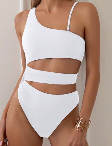
						Costum de baie SHEIN, alb