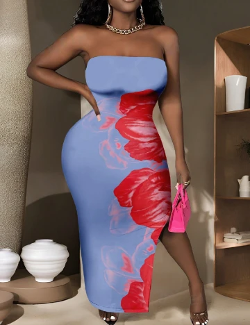 Rochie lunga SHEIN CURVE, mix culori