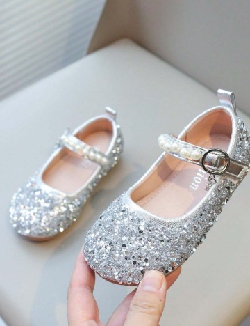 Pantofi Shein Kids, argintiu