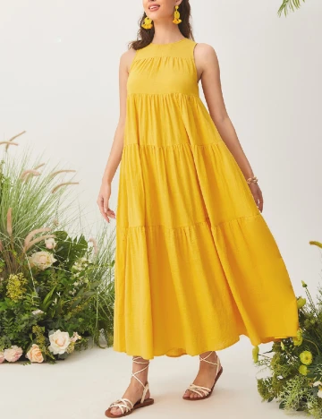 Rochie lunga SHEIN, galben Galben