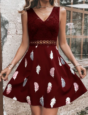 Rochie scurta Emery Rose, visiniu Rosu