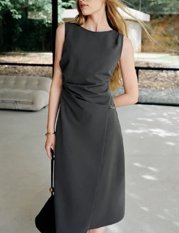 Rochie medie MOTF, gri inchis Gri