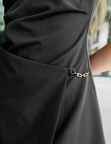 Rochie medie MOTF, gri inchis