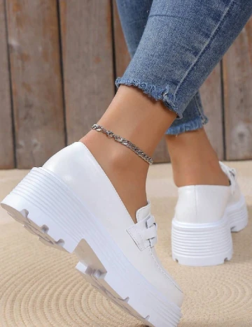 Mocasini SHEIN, alb Alb