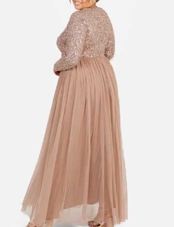 Rochie lunga Maya Deluxe, maro deschis Maro