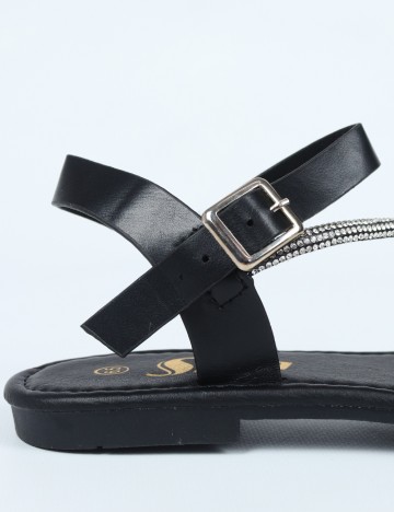 Sandale SHEIN, negru/argintiu