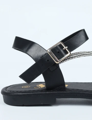 Sandale SHEIN, negru/argintiu Negru