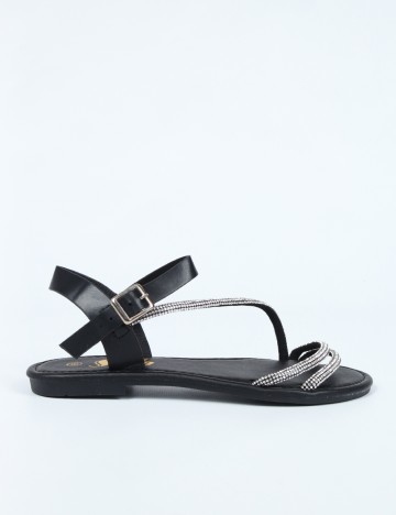 
						Sandale SHEIN, negru/argintiu