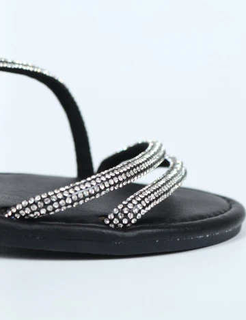 Sandale SHEIN, negru/argintiu Negru