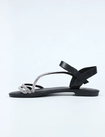 Sandale SHEIN, negru/argintiu Negru