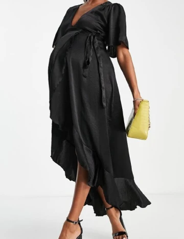 Rochie medie Flounce London Maternity, negru Negru