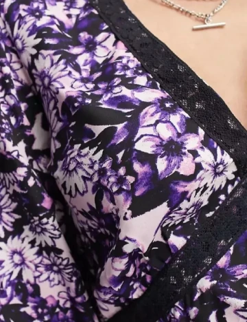 Rochie medie Violet Romance, floral print Floral print