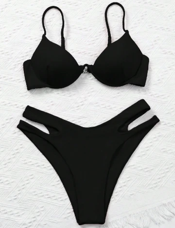 Costum de baie SHEIN, negru Negru