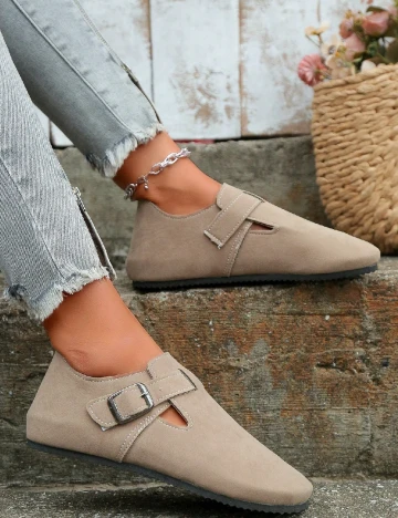 Mocasini SHEIN, bej Crem
