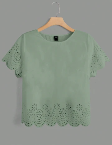 Bluza SHEIN CURVE, verde deschis