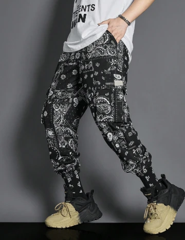 Pantaloni SHEIN Plus Size Men, negru