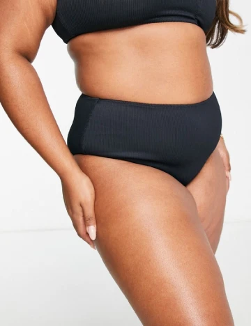 Chilot de  baie We Are We Wear Plus Size, negru/maro Negru