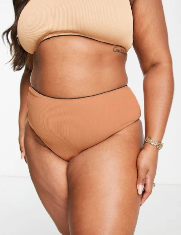 Chilot de  baie We Are We Wear Plus Size, negru/maro Negru