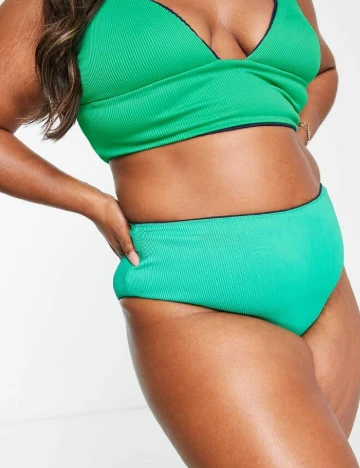 Sutien de baie reversibil We Are We Wear Plus Size, albastru/verde Albastru