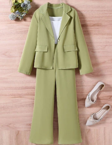 Compleu Shein Kids, verde Verde