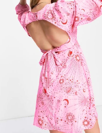 Rochie scurta Neon Rose, roz Roz