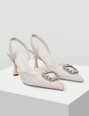 Pantofi MOTF, ecru Alb