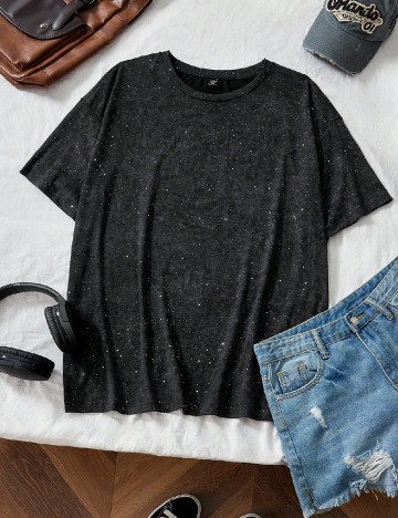 
						Tricou SHEIN CURVE, negru