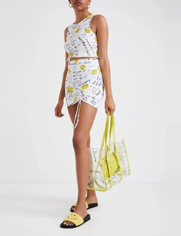 Fusta Desigual, alb Alb
