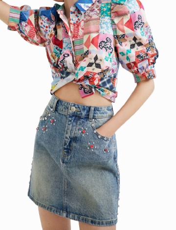 
						Fusta Desigual, albastru