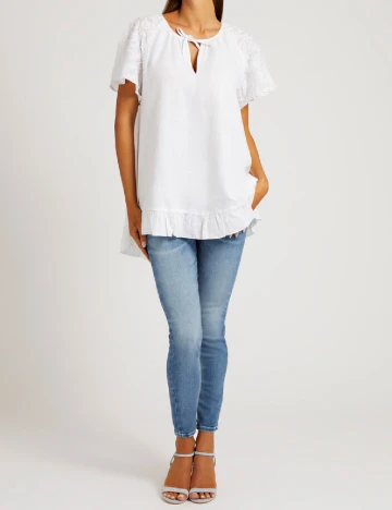 Bluza Guess, alb Alb