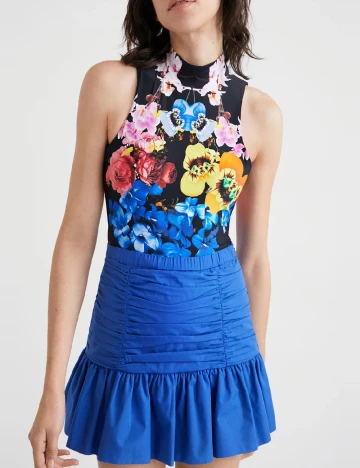 Fusta Desigual, albastru Albastru