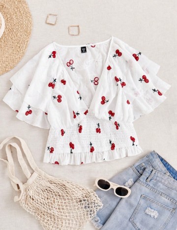 
						Top SHEIN CURVE, alb