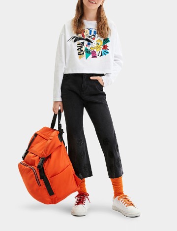Bluza Oversize Desigual, alb
