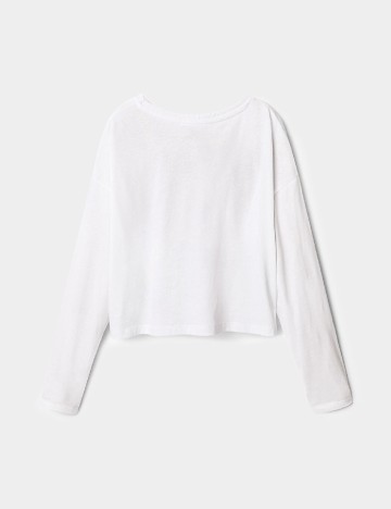 Bluza Oversize Desigual, alb